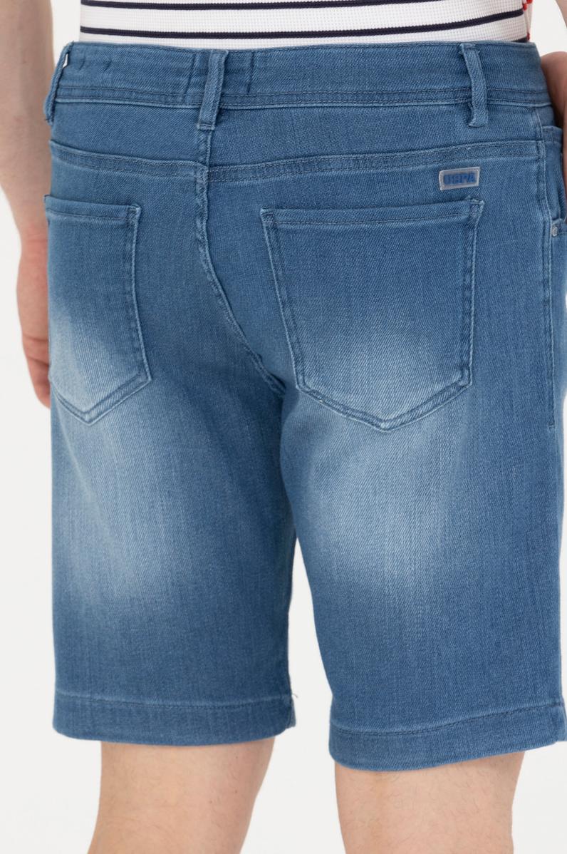 Erkek Mavi Jean Şort