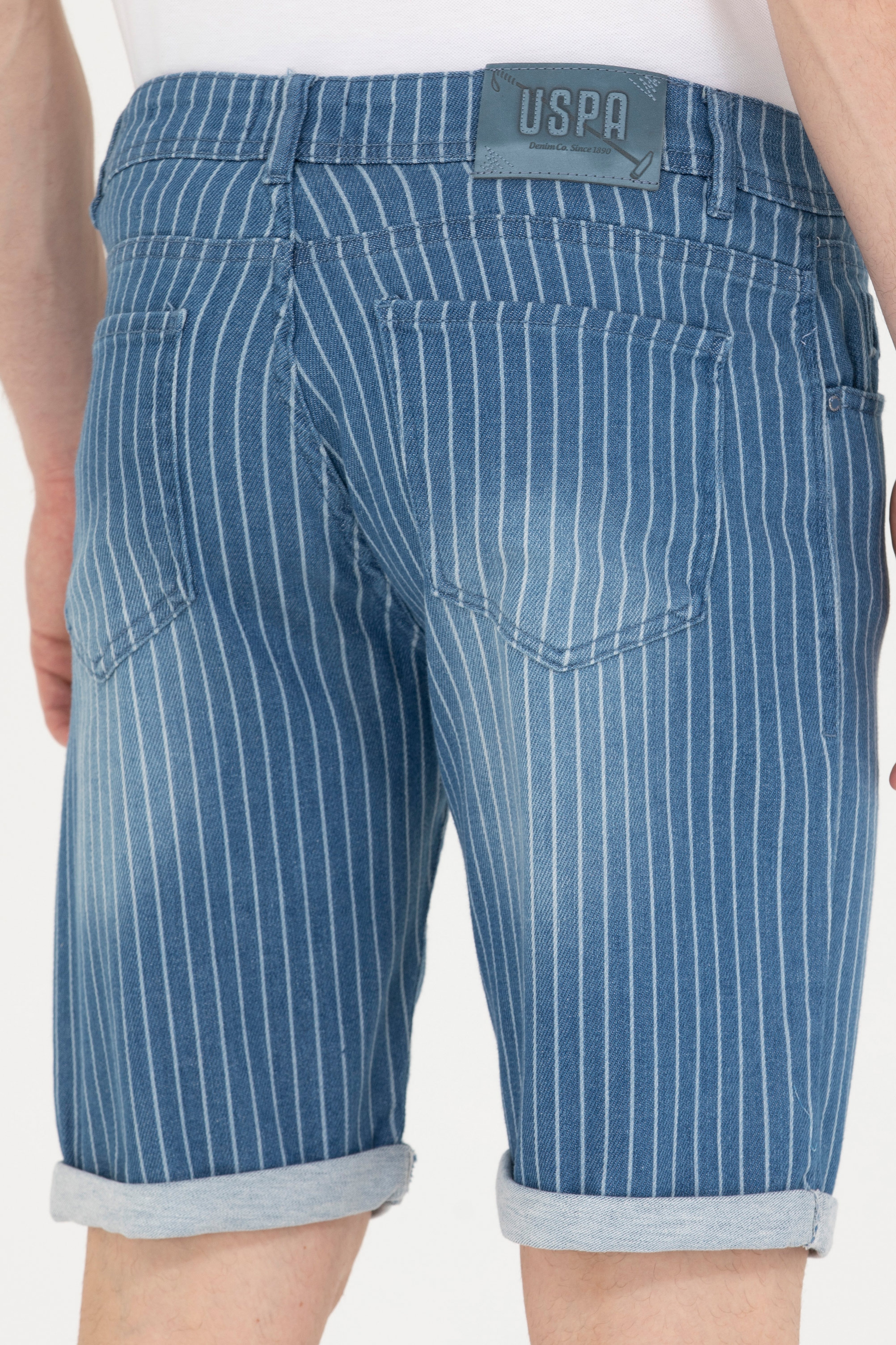 Erkek Mavi Jean Şort - Image 7