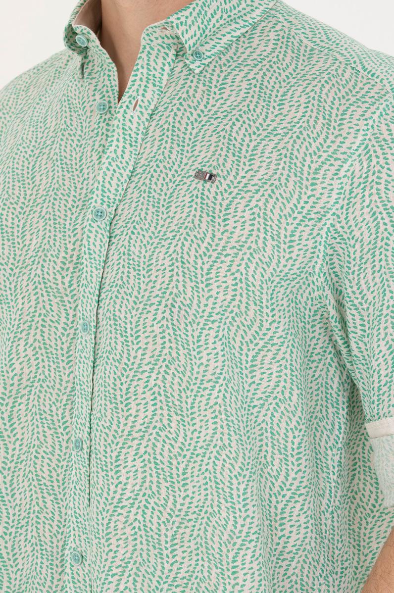 Erkek Mint Uzun Kollu Gömlek