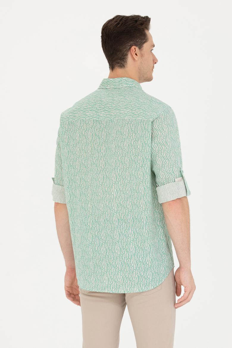 Erkek Mint Uzun Kollu Gömlek - 50264263024