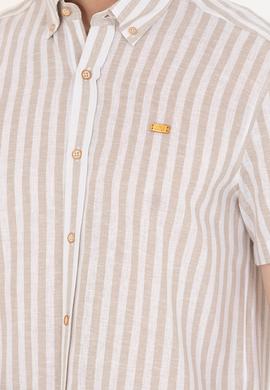 Erkek Camel Kısa Kollu Gömlek - 50264267017