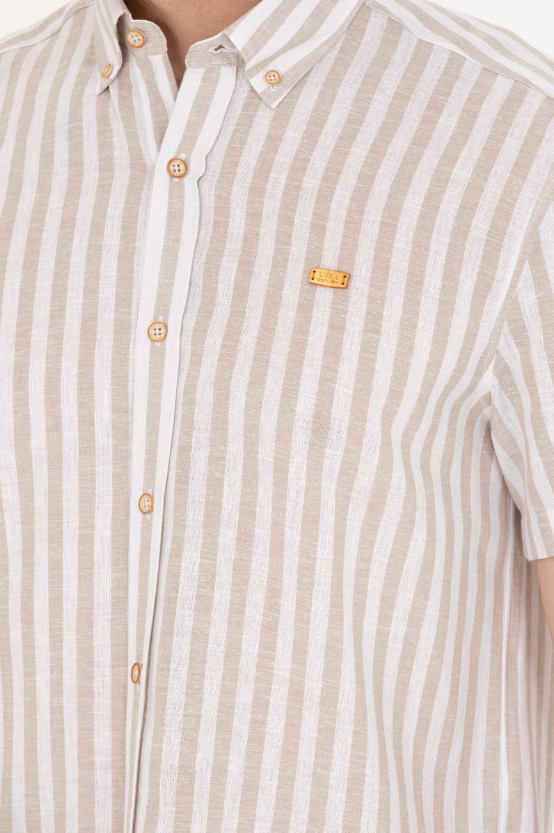 Erkek Camel Kısa Kollu Gömlek