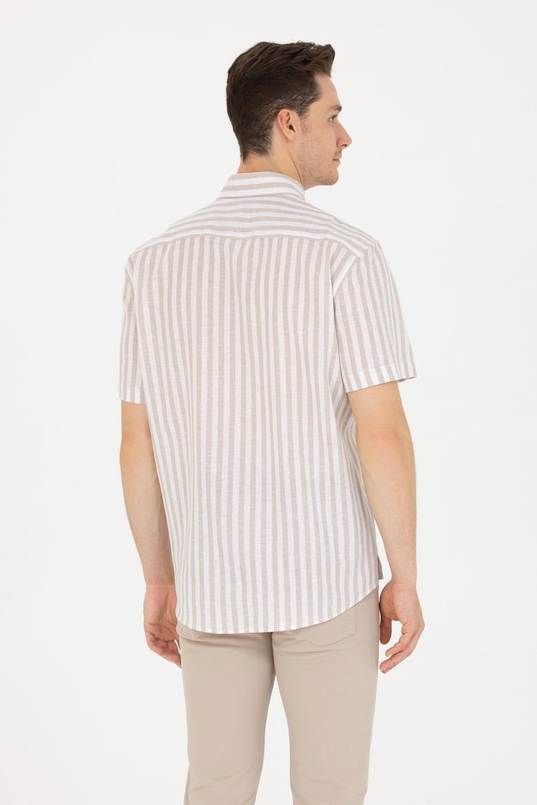 Erkek Camel Kısa Kollu Gömlek - 50264267017