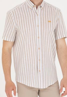 Erkek Camel Kısa Kollu Gömlek - 50264267017