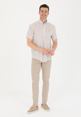 Erkek Camel Kısa Kollu Gömlek - 50264267017