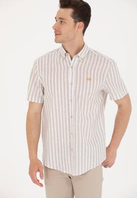 Erkek Camel Kısa Kollu Gömlek - 50264267017