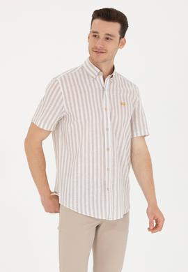 Erkek Camel Kısa Kollu Gömlek - 50264267017