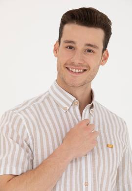 Erkek Camel Kısa Kollu Gömlek - 50264267017