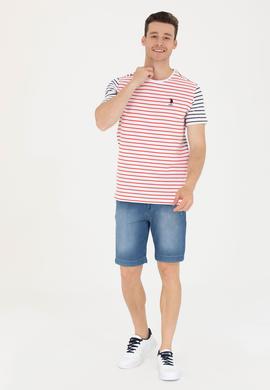 Erkek Kırmızı Bisiklet Yaka Tişört - 50263240011