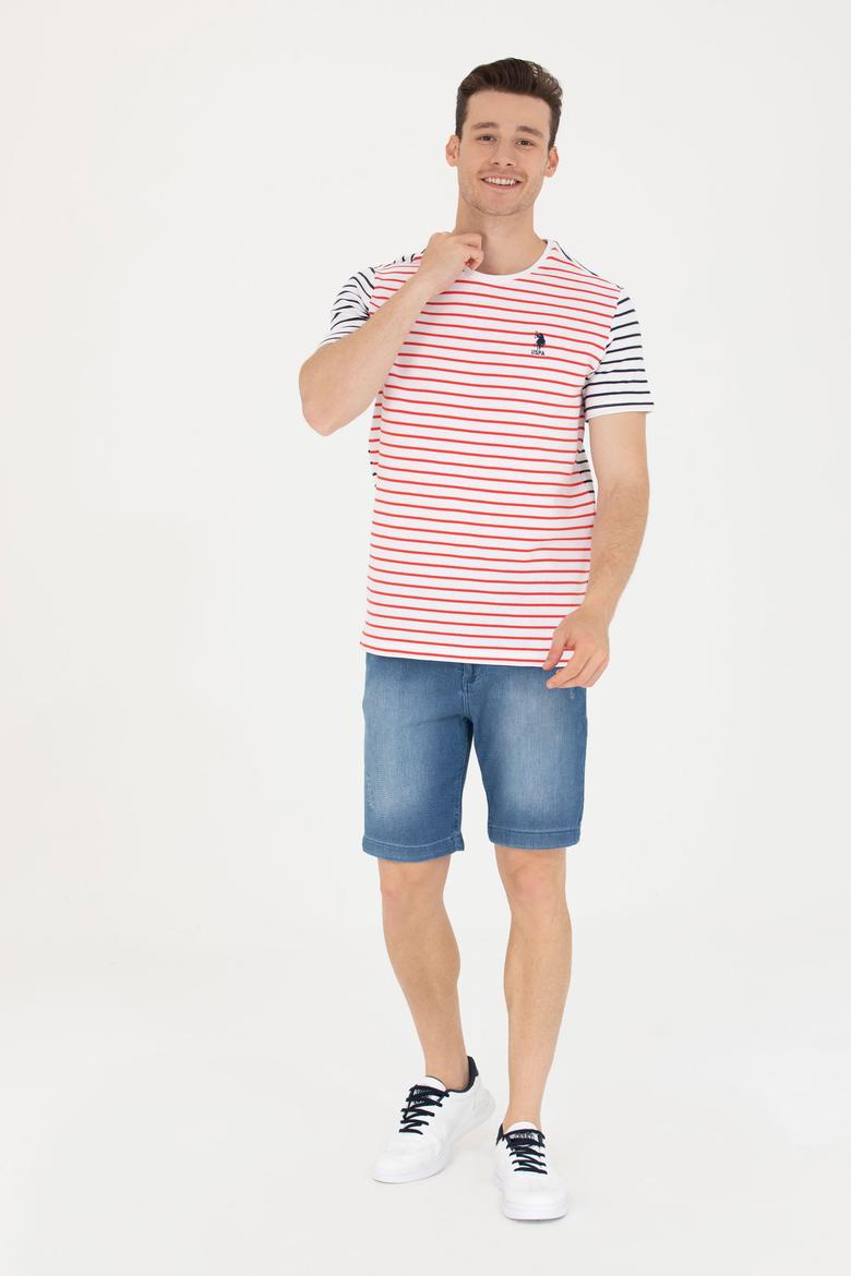 Erkek Kırmızı Bisiklet Yaka Tişört - 50263240011