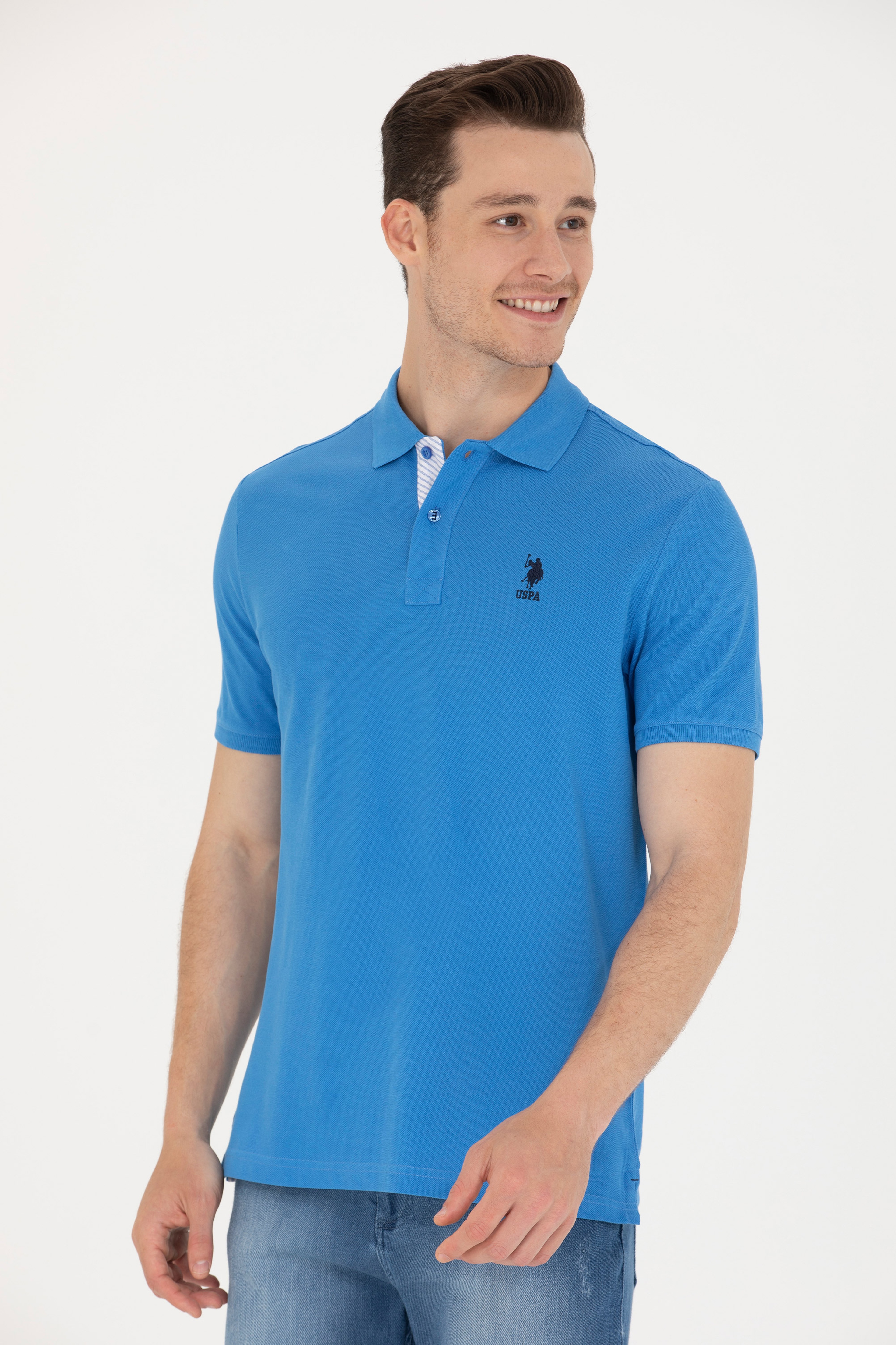 Erkek Saks Basic Polo Yaka Tişört - Image 3