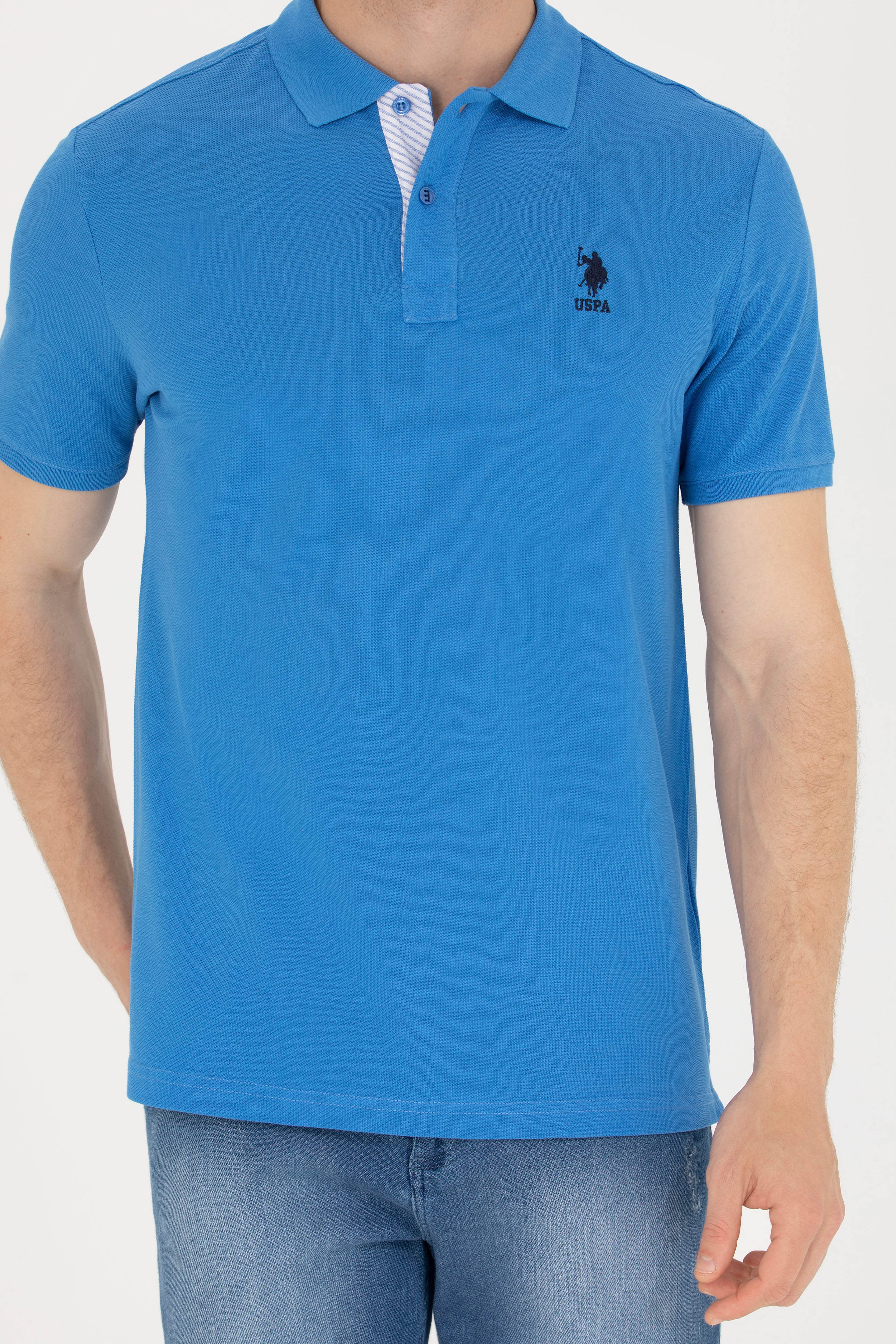 Erkek Saks Basic Polo Yaka Tişört - Image 6