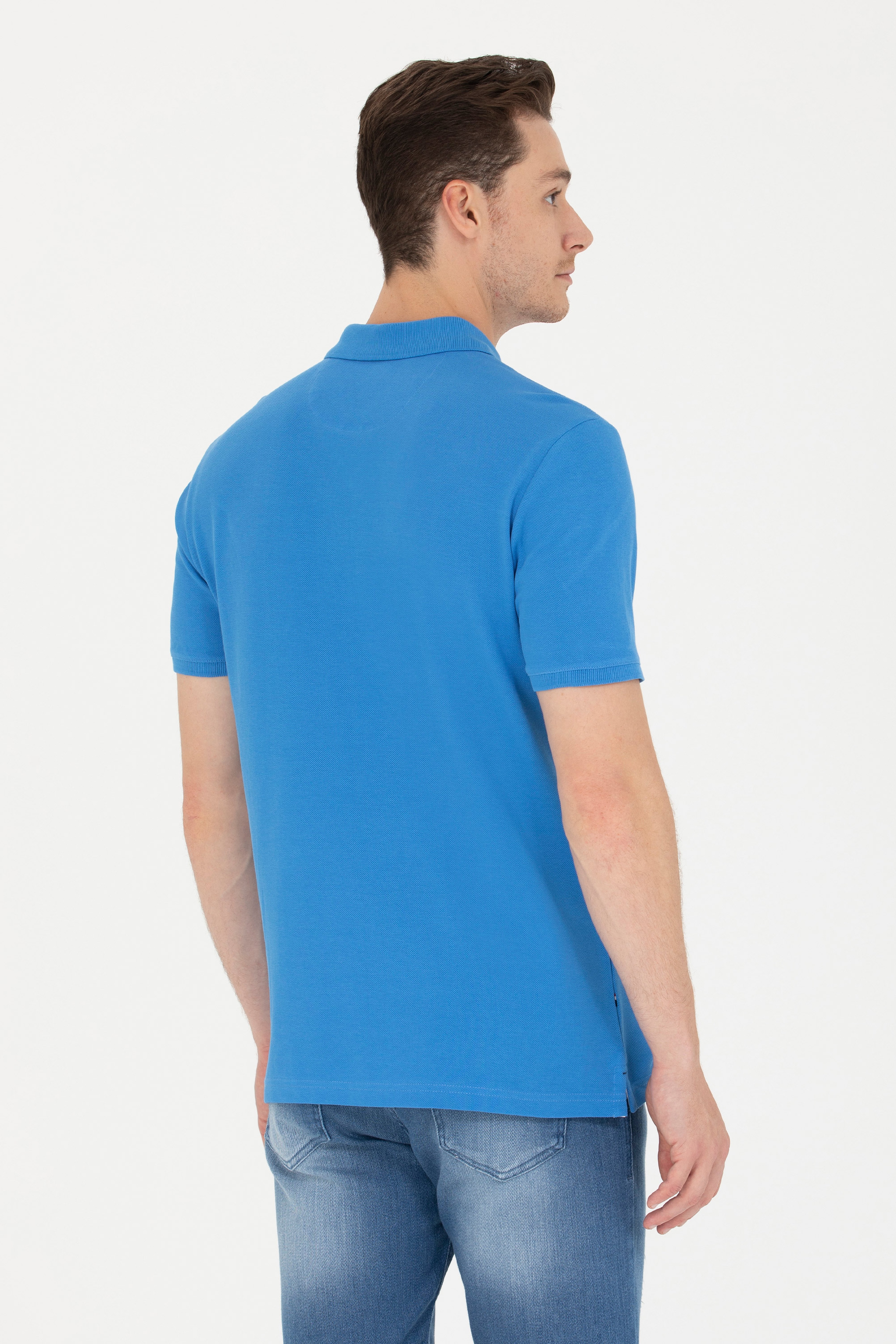 Erkek Saks Basic Polo Yaka Tişört