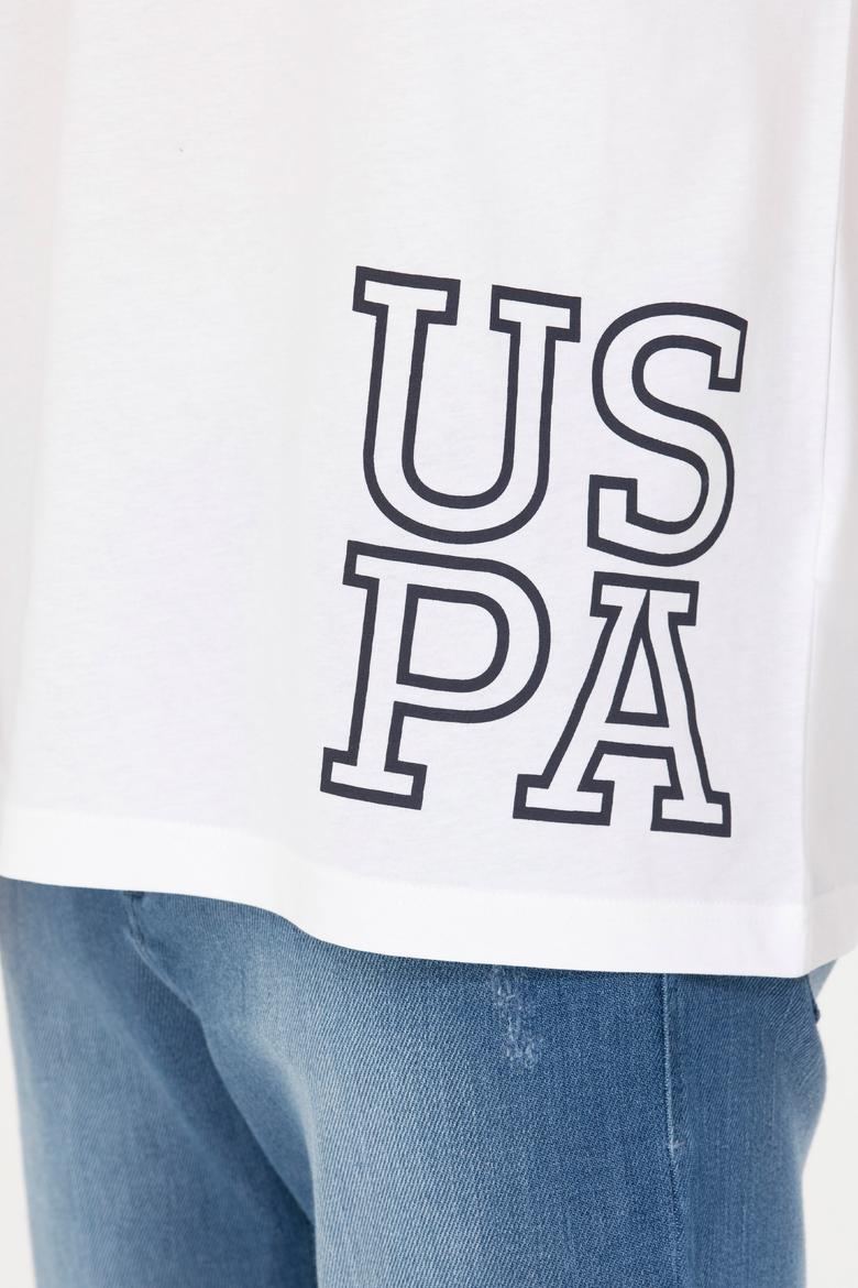 Erkek Beyaz Oversize Bisiklet Yaka Tişört - 50264938001