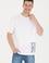 Erkek Beyaz Oversize Bisiklet Yaka Tişört