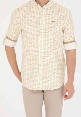 Erkek Açık Sarı Uzun Kollu Gömlek - 50264070016