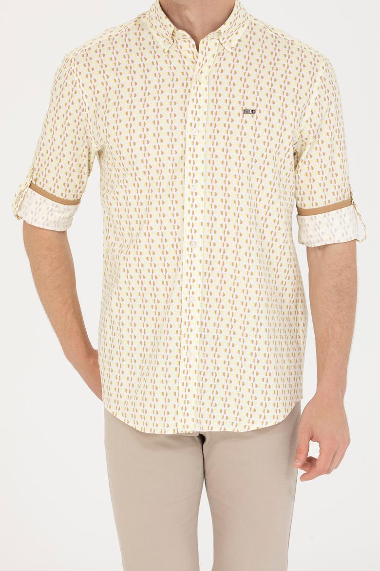 Erkek Açık Sarı Uzun Kollu Gömlek - 50264070016