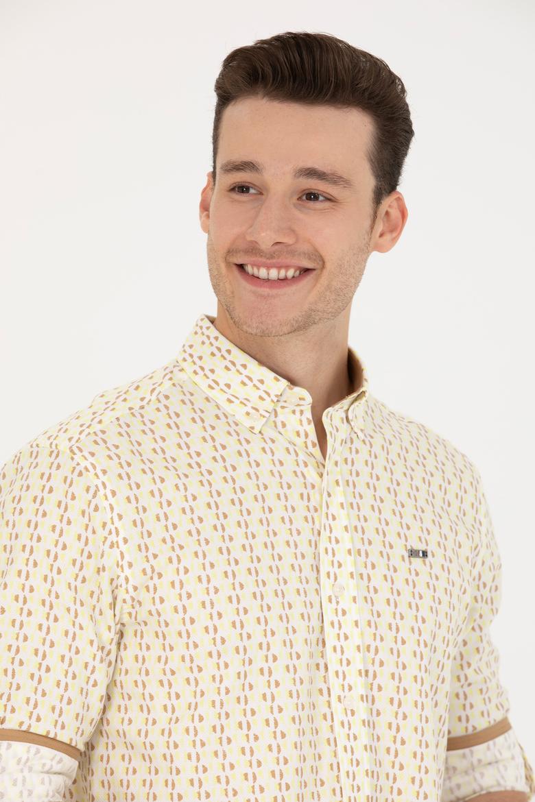 Erkek Açık Sarı Uzun Kollu Gömlek - 50264070016