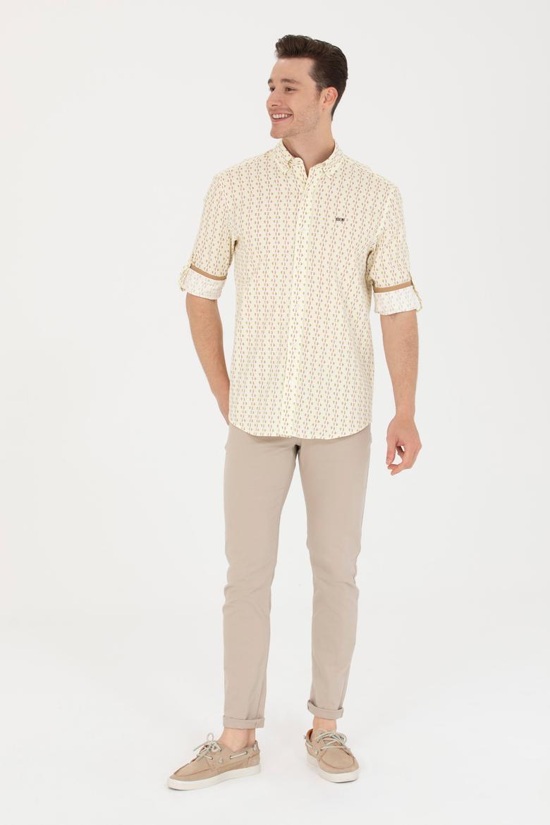 Erkek Açık Sarı Uzun Kollu Gömlek - 50264070016