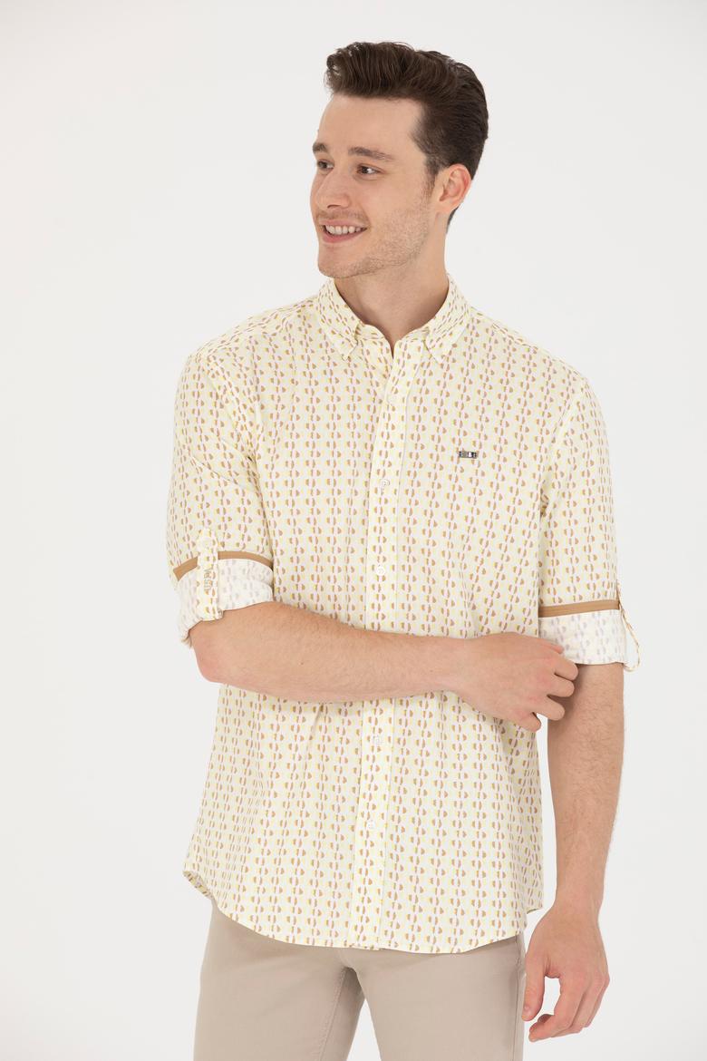 Erkek Açık Sarı Uzun Kollu Gömlek - 50264070016