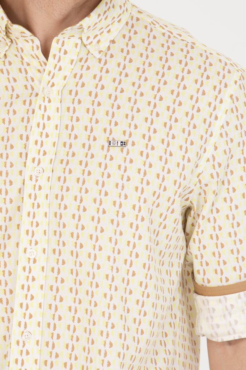 Erkek Açık Sarı Uzun Kollu Gömlek