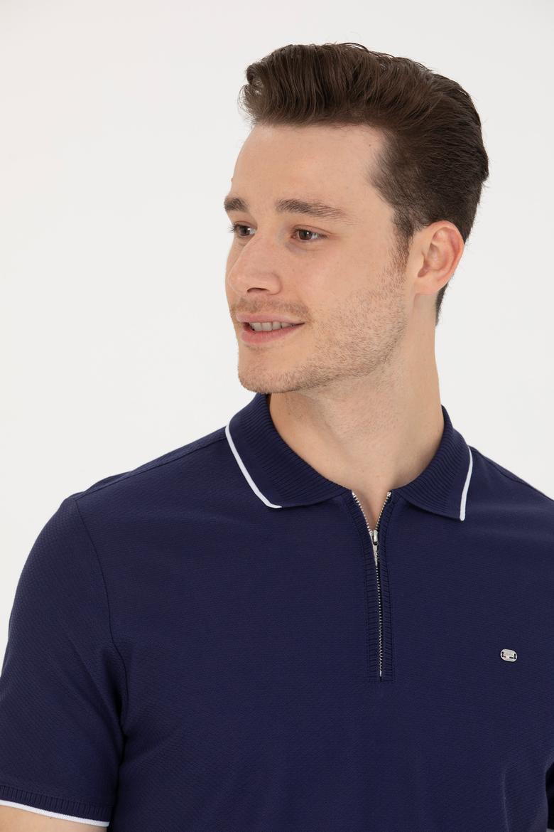 Erkek Lacivert Polo Yaka Tişört - 50263356016