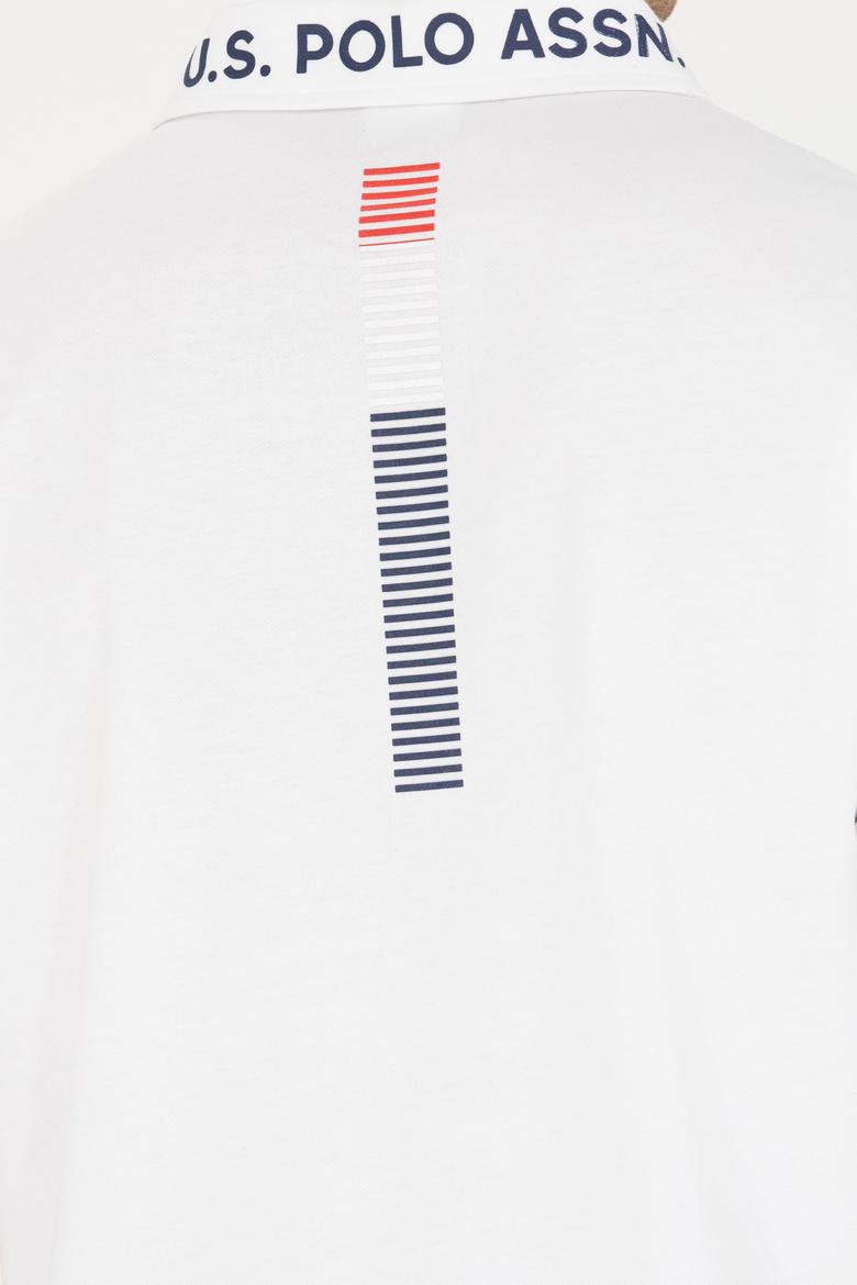 Erkek Beyaz Oversize Polo Yaka Tişört - 50263571024