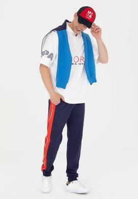 Erkek Beyaz Oversize Polo Yaka Tişört - 50263571024