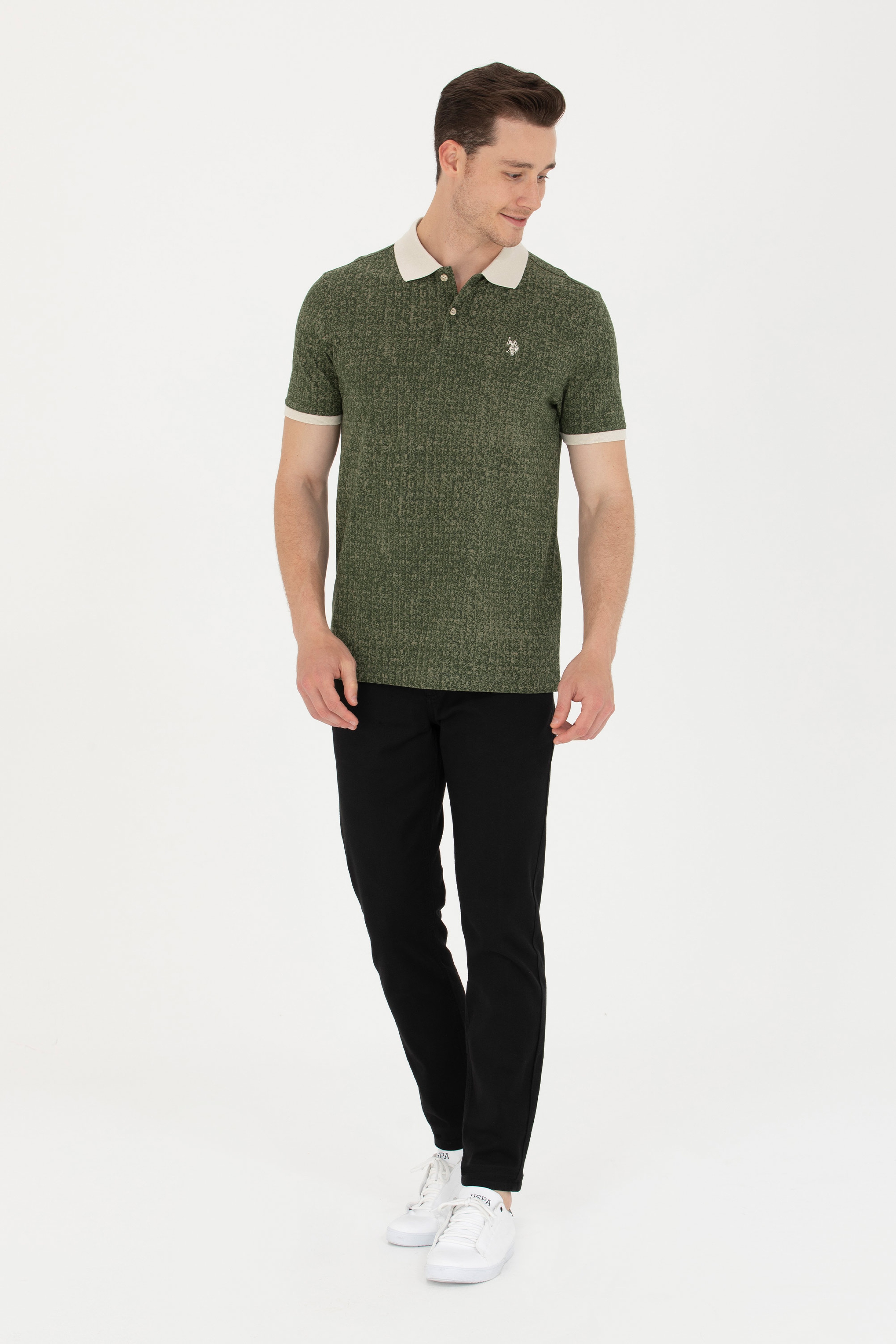Erkek Slim Fit Siyah Kanvas Pantolon - Image 1