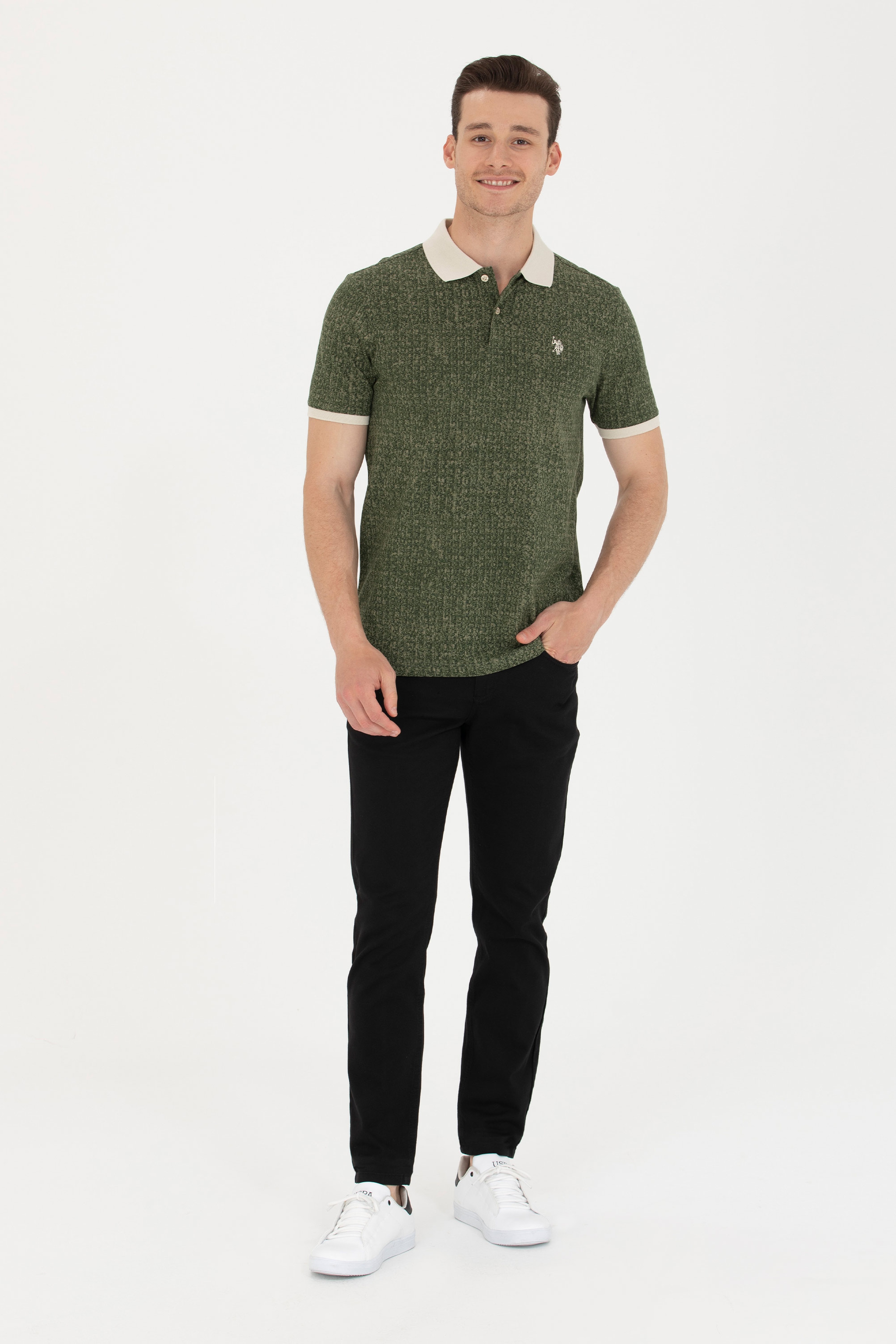 Erkek Slim Fit Siyah Kanvas Pantolon - Image 3