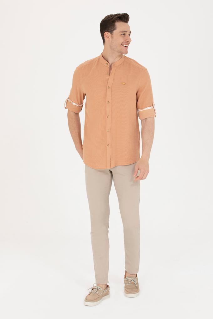 Erkek Bej Kanvas Pantolon