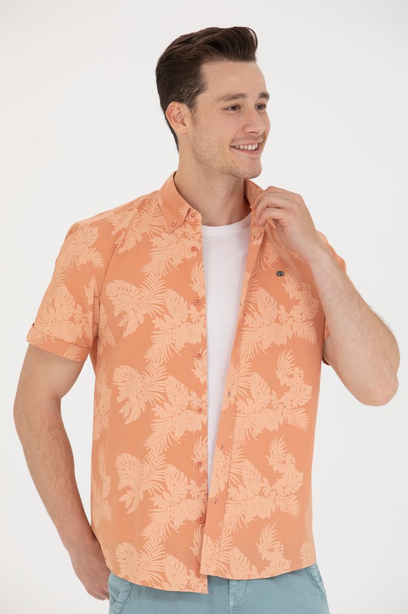 Erkek Kiremit Kısa Kollu Gömlek