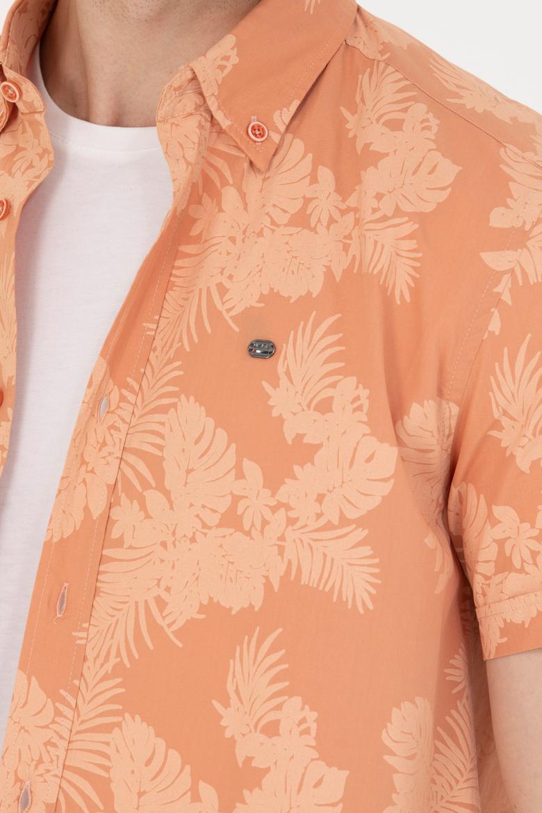 Erkek Kiremit Kısa Kollu Gömlek - 50263878006