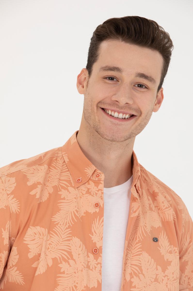 Erkek Kiremit Kısa Kollu Gömlek