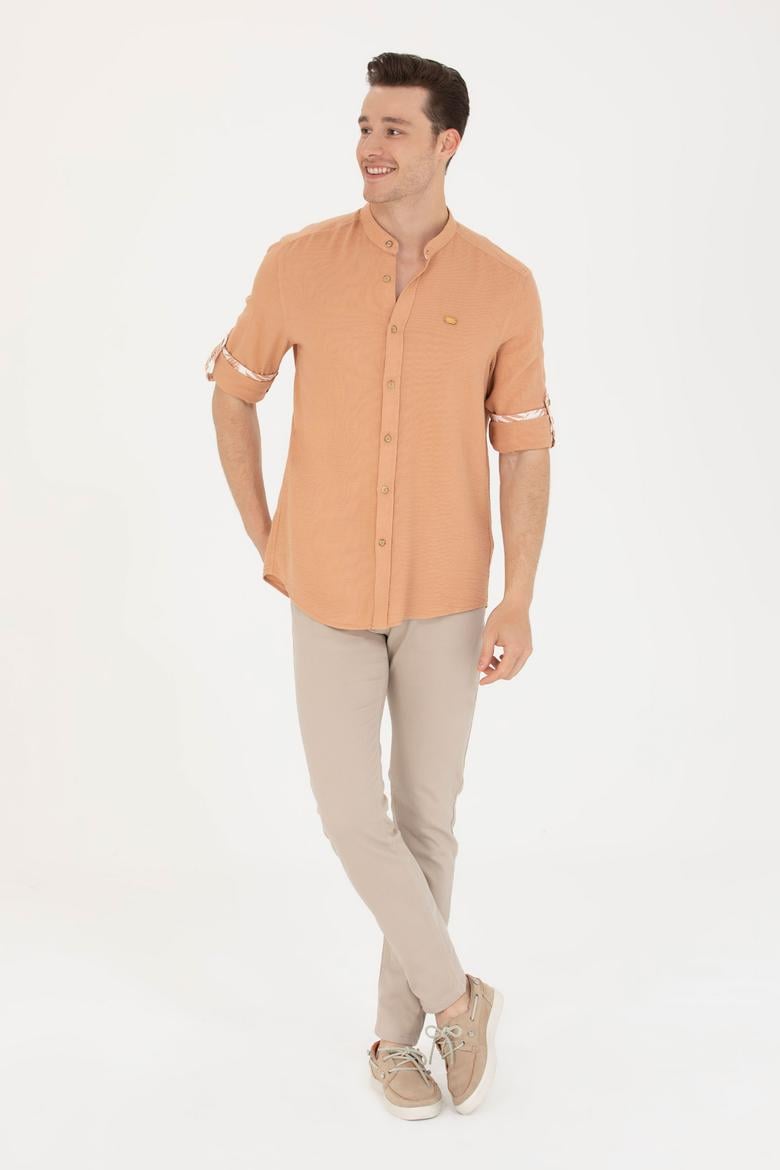 Erkek Camel Uzun Kollu Gömlek - 50263721006