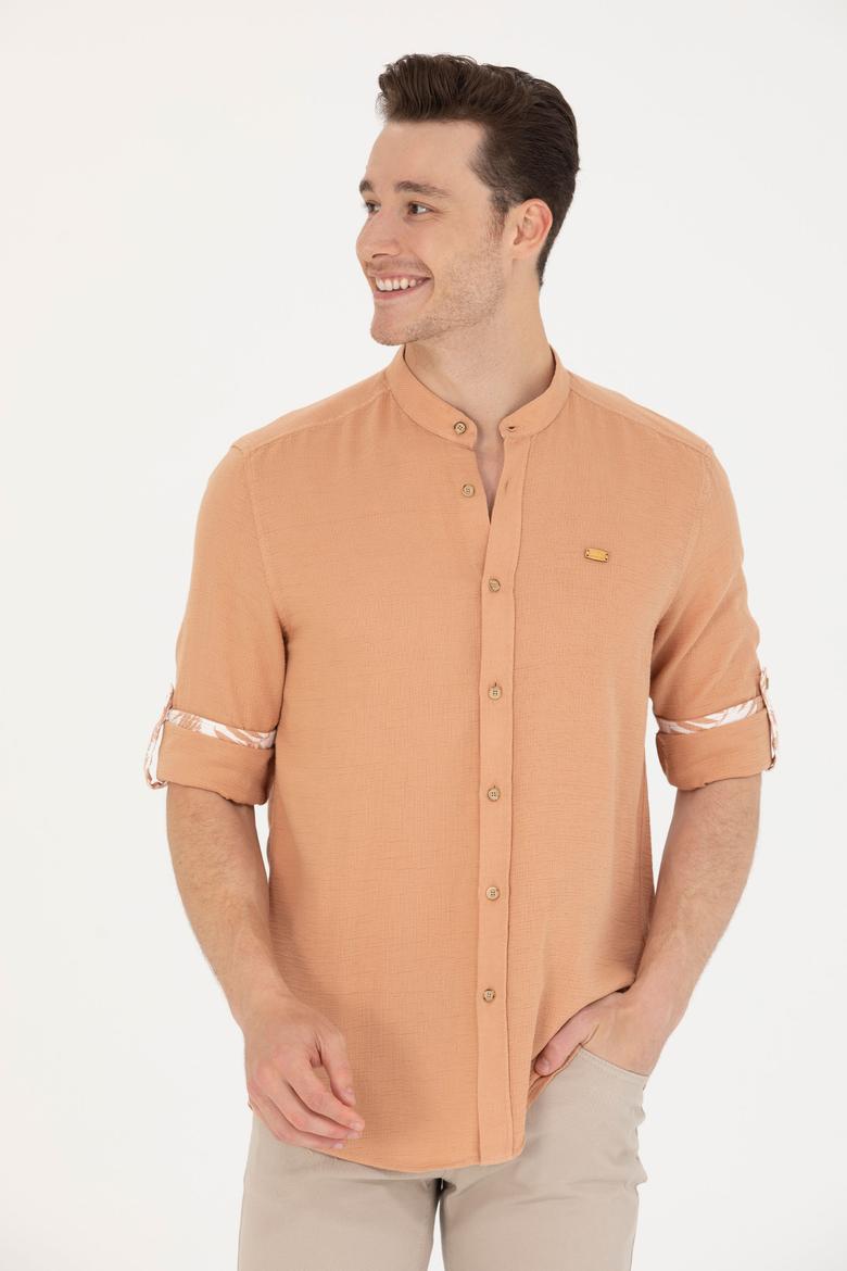 Erkek Camel Uzun Kollu Gömlek
