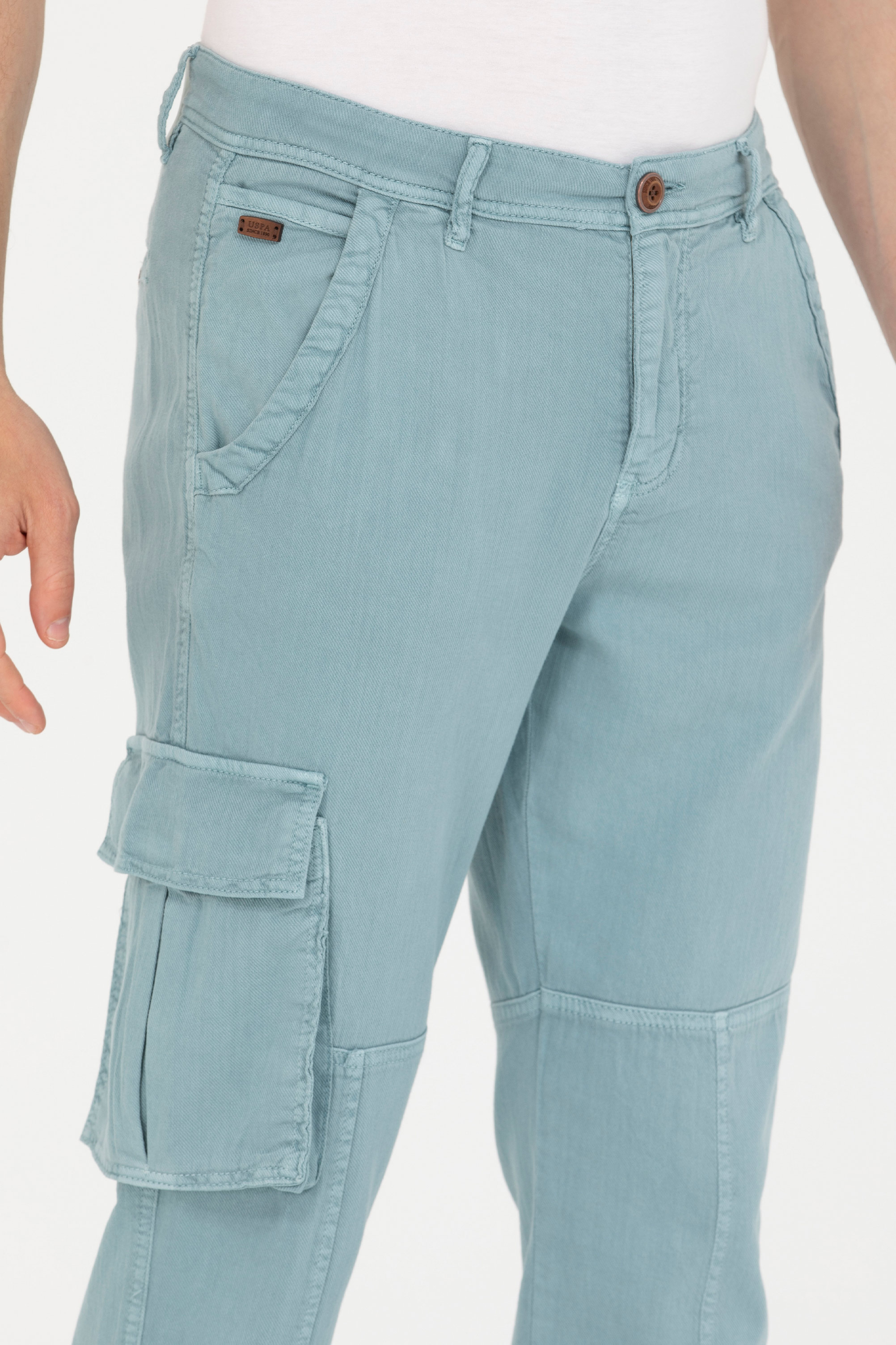 Erkek Jogger Fit Mint Kanvas Pantolon - Image 5