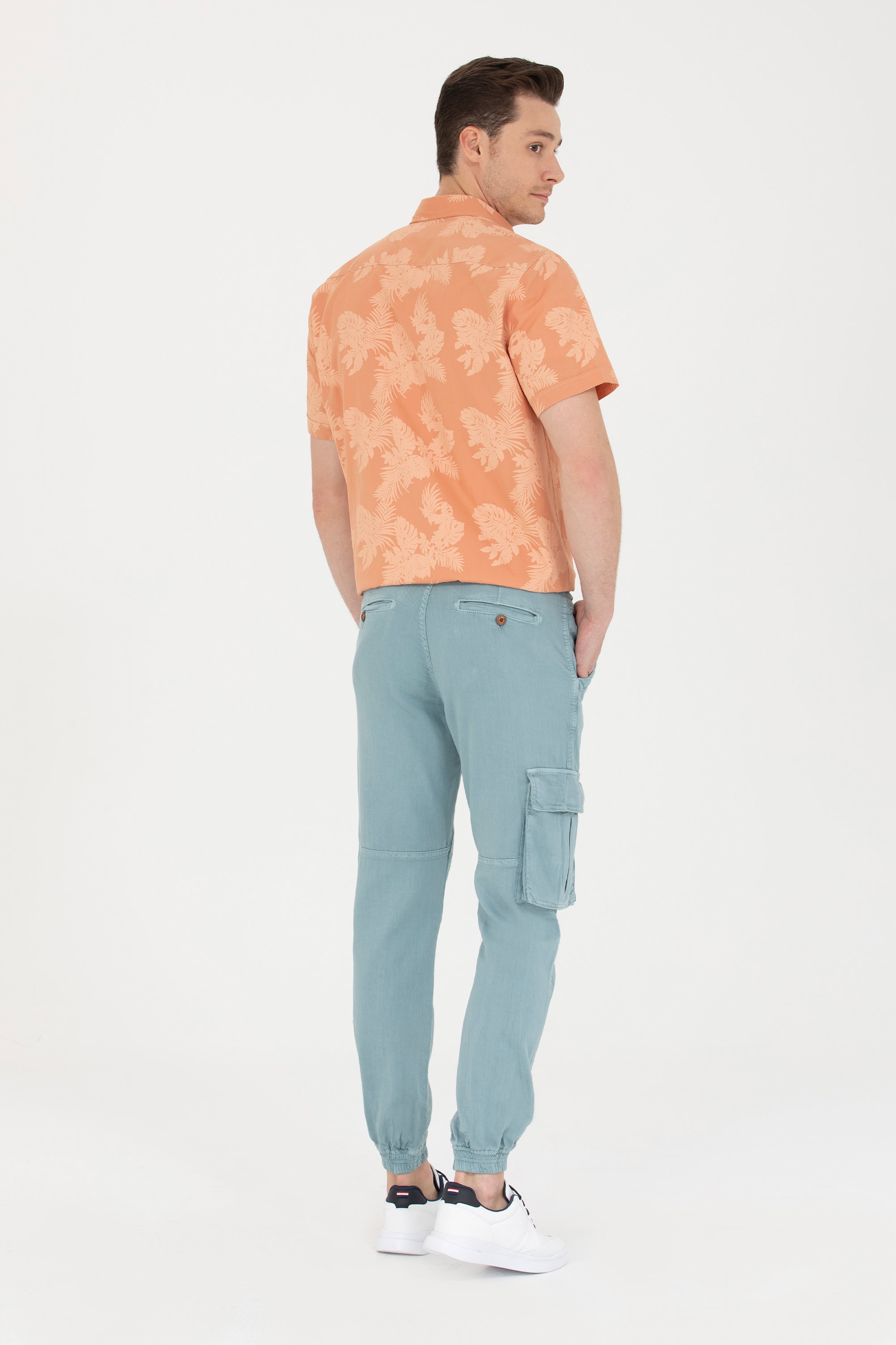 Erkek Jogger Fit Mint Kanvas Pantolon - Image 4