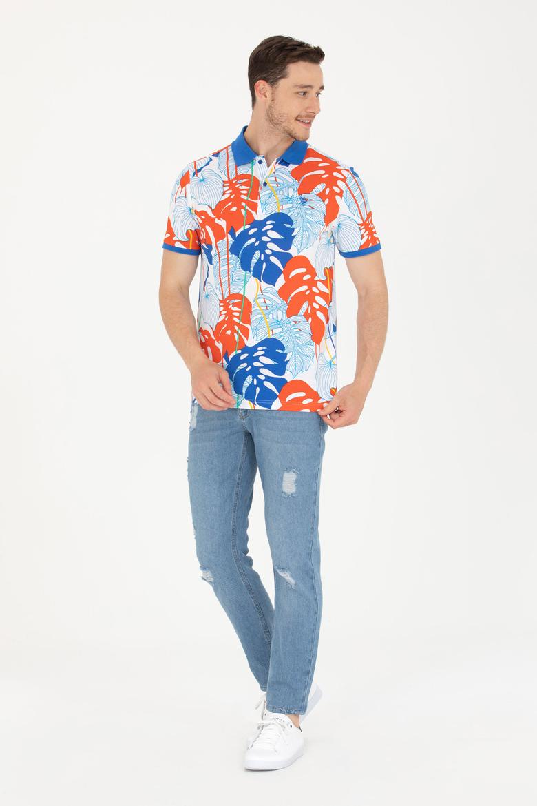 Erkek Beyaz Polo Yaka Tişört - 50276819046