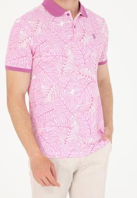 Erkek Pembe Polo Yaka Tişört - 50276785046