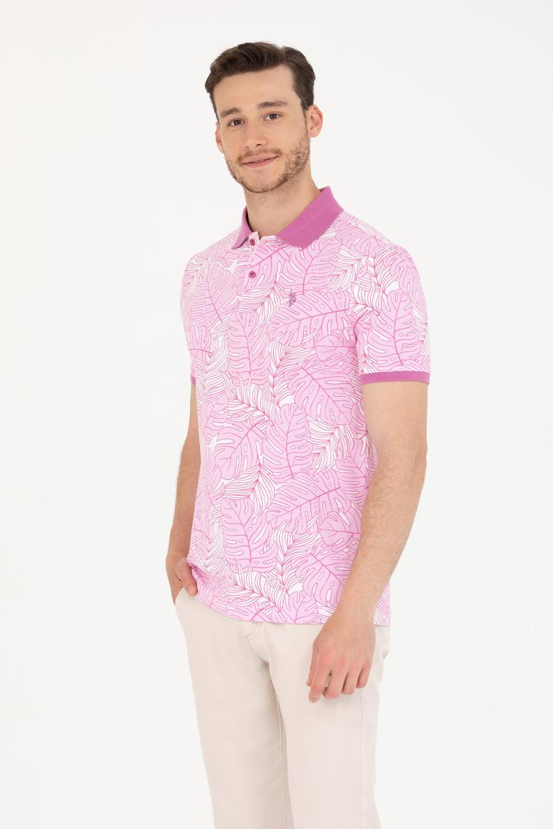 Erkek Pembe Polo Yaka Tişört - 50276785046