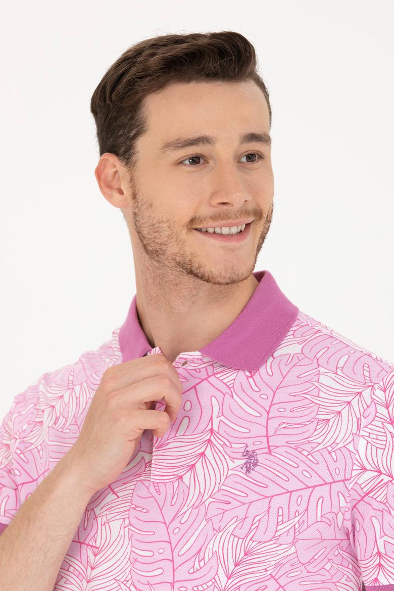 Erkek Pembe Polo Yaka Tişört - 50276785046