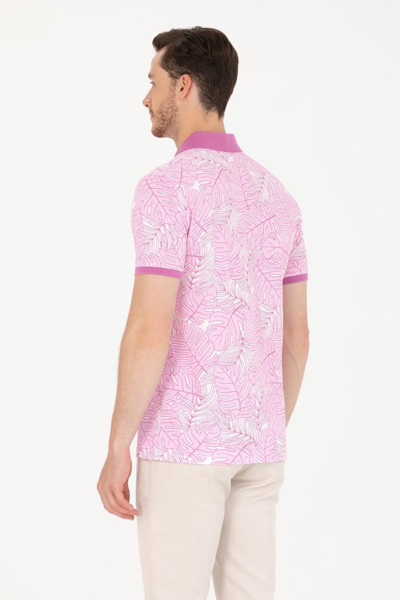 Erkek Pembe Polo Yaka Tişört - 50276785046