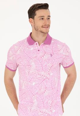 Erkek Pembe Polo Yaka Tişört - 50276785046
