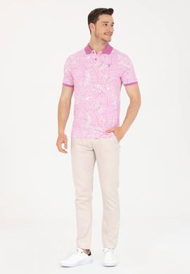Erkek Pembe Polo Yaka Tişört - 50276785046