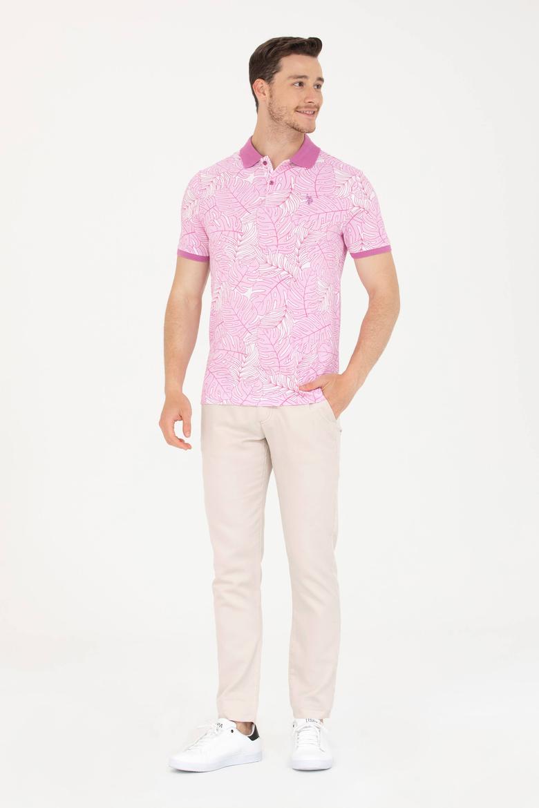 Erkek Pembe Polo Yaka Tişört - 50276785046