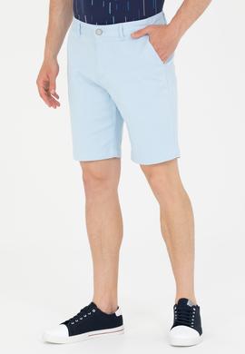 Erkek Açık Mavi Dokuma Şort - 50254441027