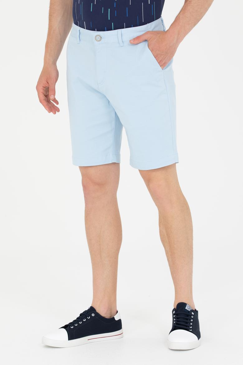 Erkek Açık Mavi Dokuma Şort - 50254441027
