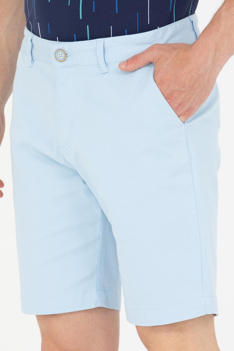Erkek Açık Mavi Dokuma Şort - 50254441027