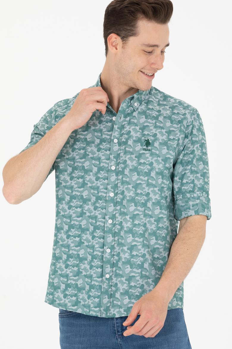 Erkek Haki Uzun Kollu Gömlek